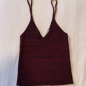 burgundy crop top